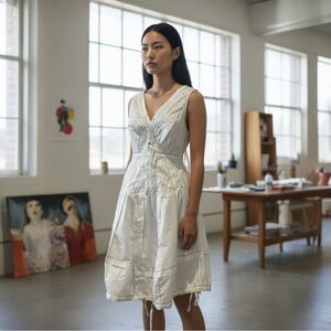 SUMMER DRESS WITH CONTRAST STITCHING